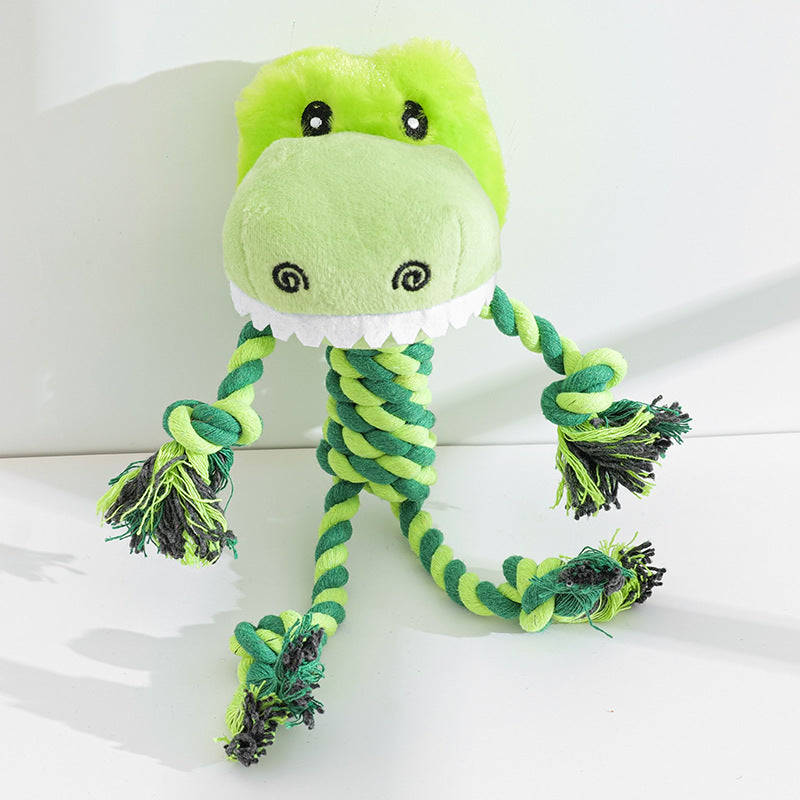 🦖 Juguete para Mascotas "Lagarto Verde" con Cuerda de Algodón 🦖